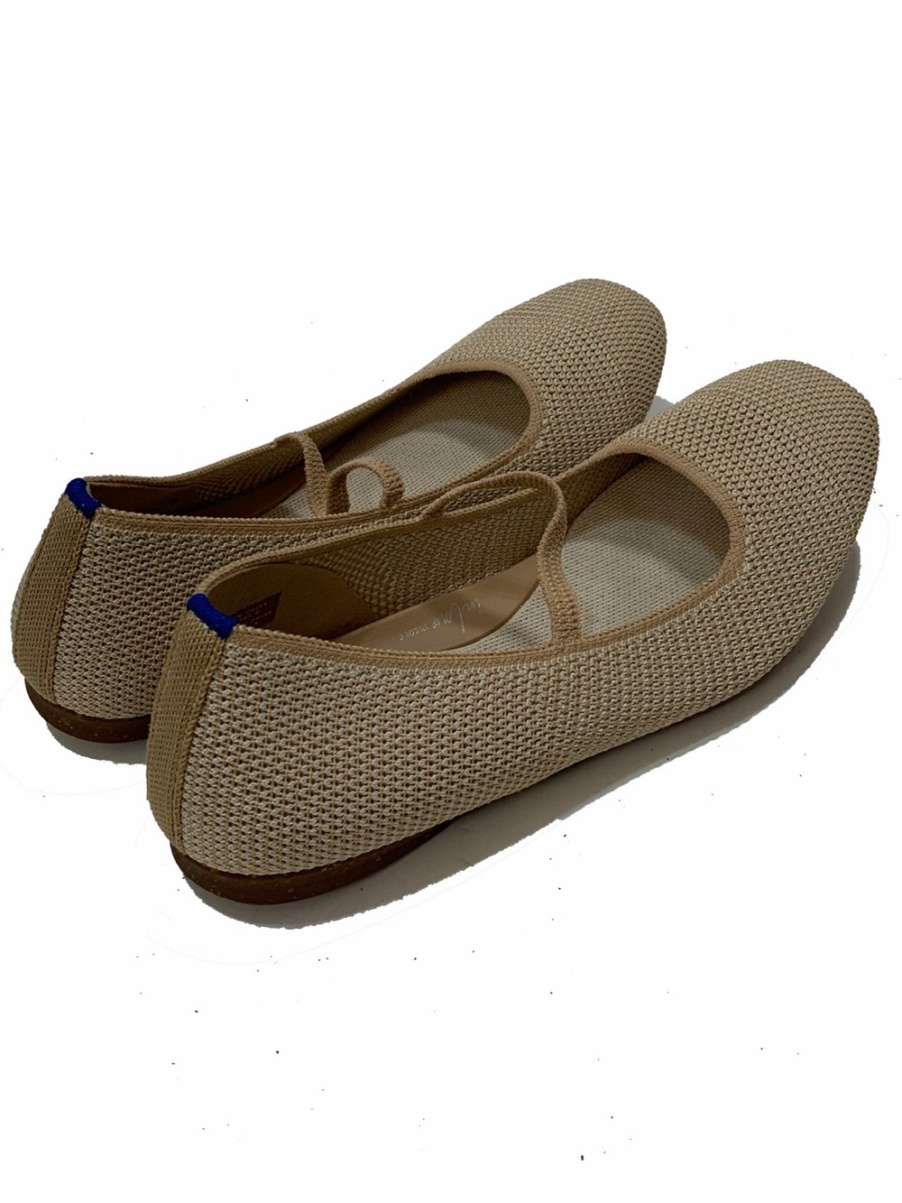 Rothy's Beige Knit Mary Jane Ballet Flats